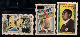 République Centrafricaine 1965 Mi. 98-100 Neuf ** 80% Surimprimé - Repubblica Centroafricana