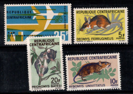 République Centrafricaine 1966 Mi. 112-115 Neuf ** 100% Poste Aérienne Rongeurs, Faune - Central African Republic
