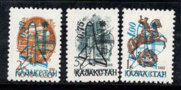 Kazakhstan 1992 Mi. 8-10 Neuf ** 100% Signé Colline Surimprimé - Kazakistan