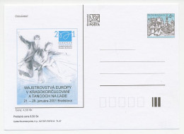 Postal Stationery Slovakia 2001 Figure Skating - European Championships - Hiver