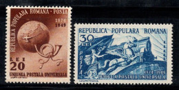 Roumanie 1949 Mi. 1189-1190 Neuf ** 100% UPU - Neufs