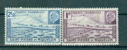 ST-PIERRE-ET-MIQUELON - N°210* Et 211* MH Trace De Charnière SCAN DU VERSO. Falaise,phare Et Maréchal Pétain. - Unused Stamps