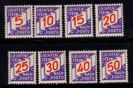 Liechtenstein 1928 Mi. 13-20 Neuf * MH 100% Timbre-taxe - Taxe