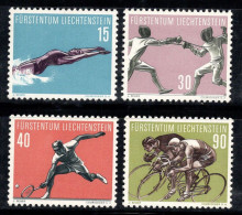 Liechtenstein 1958 Mi. 365-368 Neuf * MH 100% Sport - Ongebruikt