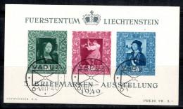 Liechtenstein 1949 Mi. Bl. 5 Bloc Feuillet 100% Oblitéré Exposition De Timbres, Vaduz - Blokken