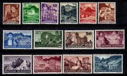 Liechtenstein 1937 Mi. 156-169 Neuf * MH 100% Paysages, Vues, Monuments - Nuovi