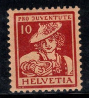 Suisse 1916 Mi. 132 Neuf * MH 100% Pro Juventute, Costumes Traditionnels, 10 C - Nuevos