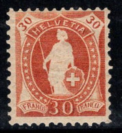 Suisse 1907 Mi. 90C Neuf * MH 100% 30 C, Helvetia Debout - Ungebraucht