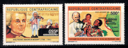 République Centrafricaine 1992 Mi. 1465-1466 Neuf ** 100% Poste Aérienne Pape, Mozart - Zentralafrik. Republik