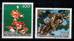 République Centrafricaine 1986 Mi. 1220-1221 Neuf ** 100% Poste Aérienne Flore, Faune - República Centroafricana