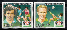 République Centrafricaine 1985 Mi. 1136-1137 Neuf ** 100% Poste Aérienne Coupe Du Monde De Football - Repubblica Centroafricana