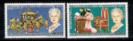 République Centrafricaine 1985 Mi. 1151-1152 Neuf ** 100% Poste Aérienne La Reine Élisabeth - Repubblica Centroafricana