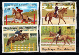 République Centrafricaine 1983 Mi. 956-959 Neuf ** 100% Poste Aérienne Courses De Chevaux, Jeux Olympiques - Central African Republic
