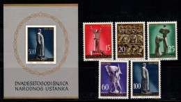 Yougoslavie 1961 Mi. Bl. 6, 952-956 Bloc Feuillet 100% Neuf ** Monuments, Statues - Blocs-feuillets