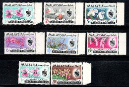 Negeri Sembilan 1965 Mi. 79-85 Neuf ** 100% Orchidée, Fleurs - Maleisië (1964-...)