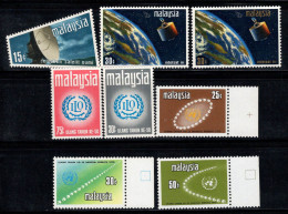 Malaisie 1970 Mi. 60-62, 71-75 Neuf ** 100% L'espace, L'OIT, L'ONU - Malesia (1964-...)