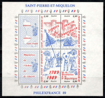 Saint-Pierre-et-Miquelon 1989 Yv. 3 Bloc Feuillet 100% Neuf ** Révolution Française - Blokken & Velletjes