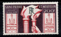 Saint-Pierre-et-Miquelon 1959 Yv. 26 Neuf ** 100% Poste Aérienne 200 F, Constitution - Ongebruikt