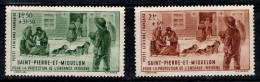 Saint-Pierre-et-Miquelon 1942 Yv. 1-2 Neuf * MH 100% Poste Aérienne Enfance - Ongebruikt