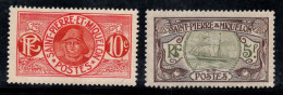 Saint-Pierre-et-Miquelon 1909 Yv. 82, 93 Neuf * MH 100% Pêcheur, Navire - Nuevos