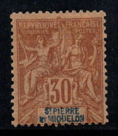 Saint-Pierre-et-Miquelon 1892 Yv. 67 Neuf * MH 100% 30 C - Ungebraucht