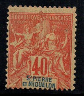 Saint-Pierre-et-Miquelon 1892 Yv. 68 Neuf * MH 100% 40 C - Unused Stamps