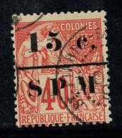 Saint-Pierre-et-Miquelon 1885 Yv. 14 Oblitéré 100% Signé 15 Sur 40 °C, SPM, 1881 - Used Stamps