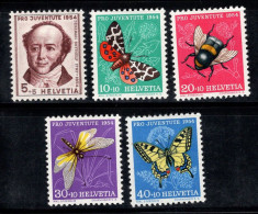 Suisse 1954 Mi. 602-606 Neuf * MH 100% Pro Juventute, Papillons - Nuevos