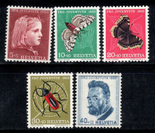 Suisse 1953 Mi. 561-565 Neuf * MH 100% Pro Juventute, Papillons - Unused Stamps