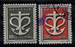 Suisse 1945 Mi. 443-444 Oblitéré 100% Symboles, Guerre - Usados