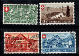 Suisse 1945 Mi. 460-463 Oblitéré 80% Pro Patria, Maisons - Usados