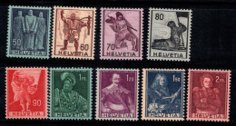 Suisse 1941 Mi. 377-385 Neuf * MH 100% Célébrités, Histoire - Unused Stamps