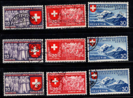 Suisse 1939 Mi. 335-343 Oblitéré 80% Exposition Zurich - Oblitérés