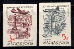 Hongrie 1958 Mi. 1557-58 B Neuf ** 100% Poste Aérienne Avion Au-dessus Du Musée - Unused Stamps