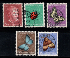 Suisse 1952 Mi. 575-579 Oblitéré 100% Pro Juventute, Papillons - Oblitérés