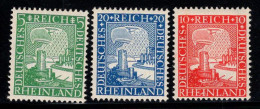 Empire Allemand 1925 Mi. 372-374 Neuf * MH 100% Rhénanie - Ungebraucht