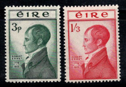 Irlande 1953 Mi. 118-119 Neuf * MH 100% Emmet, Célébrités - Unused Stamps