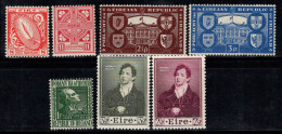 Irlande 1950 Mi. 106-110,114-115 Neuf * MH 100% Symboles, Célébrités - Unused Stamps