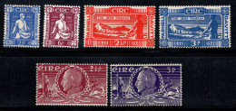 Irlande 1945-48 Mi. 96-101 Neuf * MH 100% Davis, Parnell, Tone, Célébrités - Unused Stamps