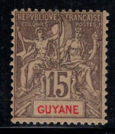 Guyane Française 1900 Yv. 45 Neuf * MH 80% 15 C - Other & Unclassified