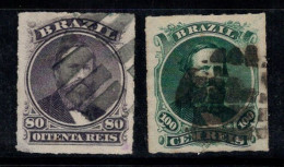 Brésil 1876 Mi. 33-34 Oblitéré 100% 80, 100 R, Pierre II, Célébrités, - Used Stamps