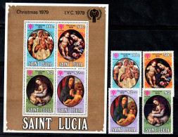 Sainte-Lucie 1980 Mi. Bl. 19, 472 Bloc Feuillet 100% Neuf ** Noël, Enfants - St.Lucia (1979-...)