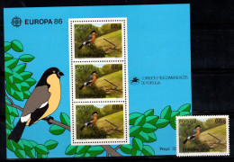 Açores 1986 Mi. Bl. 7, 376 Bloc Feuillet 100% Neuf ** Europa Cept, Oiseaux - Açores