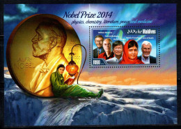 Maldives 2015 Mi. Bl.774 Bloc Feuillet 100% Neuf ** 60 R, Lauréats Du Prix Nobel - Maldiven (1965-...)