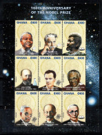 Ghana 1995 Mi. 2265-73 Mini Feuille 100% Neuf ** Prix Nobel, Vers 400. - Ghana (1957-...)