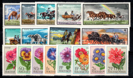 Hongrie 1968 Neuf ** 100% Élevage De Chevaux, Fleurs De Jardin - Nuevos