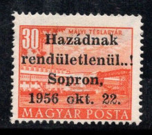 Hongrie- Sopron 1956 Mi. 6 Neuf ** 100% Surimprimé 30 F, Sopron, Bâtiments - Unused Stamps