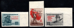 Hongrie 1954 Mi. 1370-72B Neuf ** 80% Non Dentelé République Soviétique - Neufs