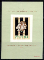 Hongrie 1961 Mi. Bl.32 B Bloc Feuillet 80% Neuf ** 10 Ft, Franz Liszt, Compositeur - Blocs-feuillets