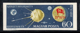 Hongrie 1959 Mi. 1626 B Neuf ** 100% 60 F, Sonde Lunaire, Drapeau Soviétique - Nuovi
